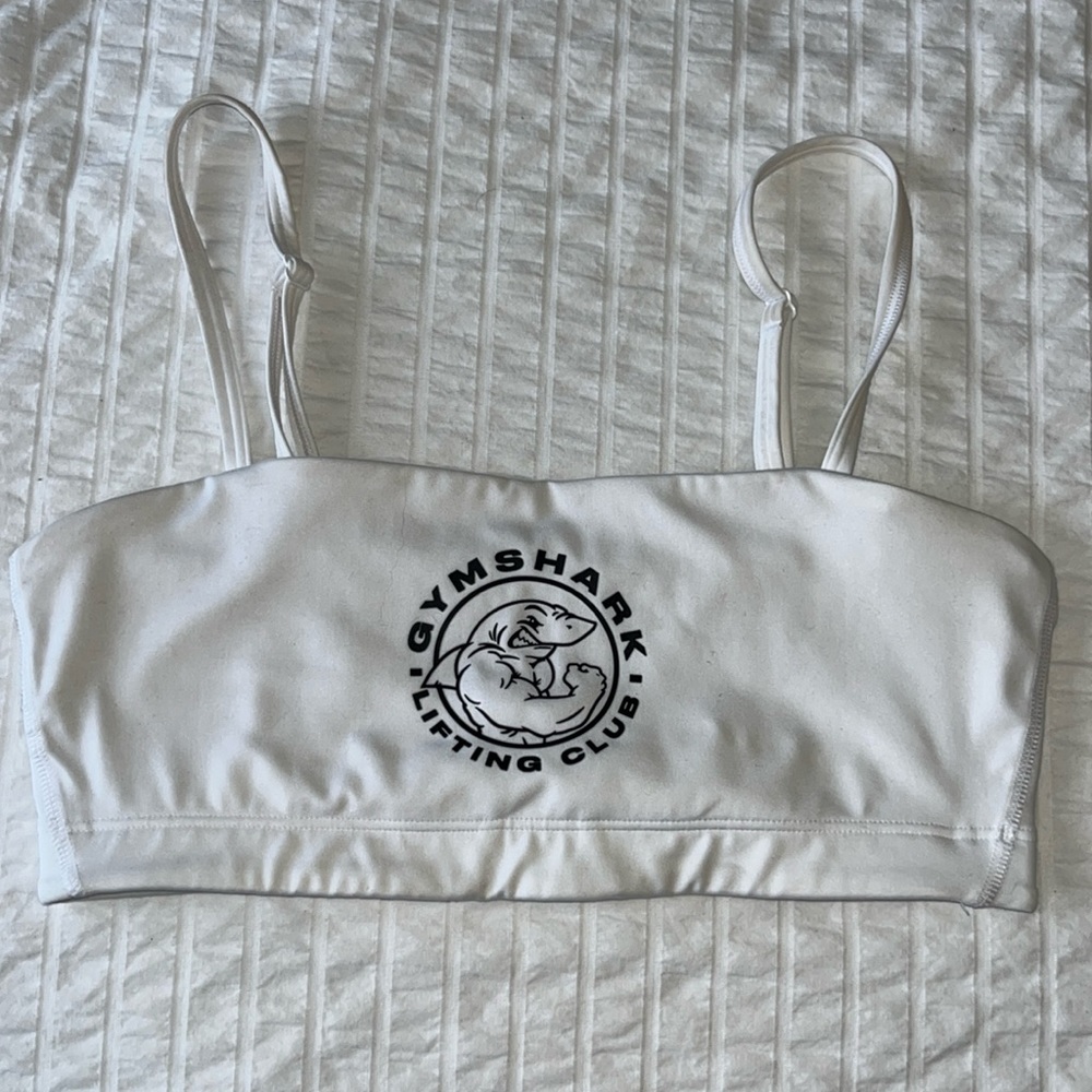 GYMSHARK Legacy Bandeau Bra (WHITE SMALL)